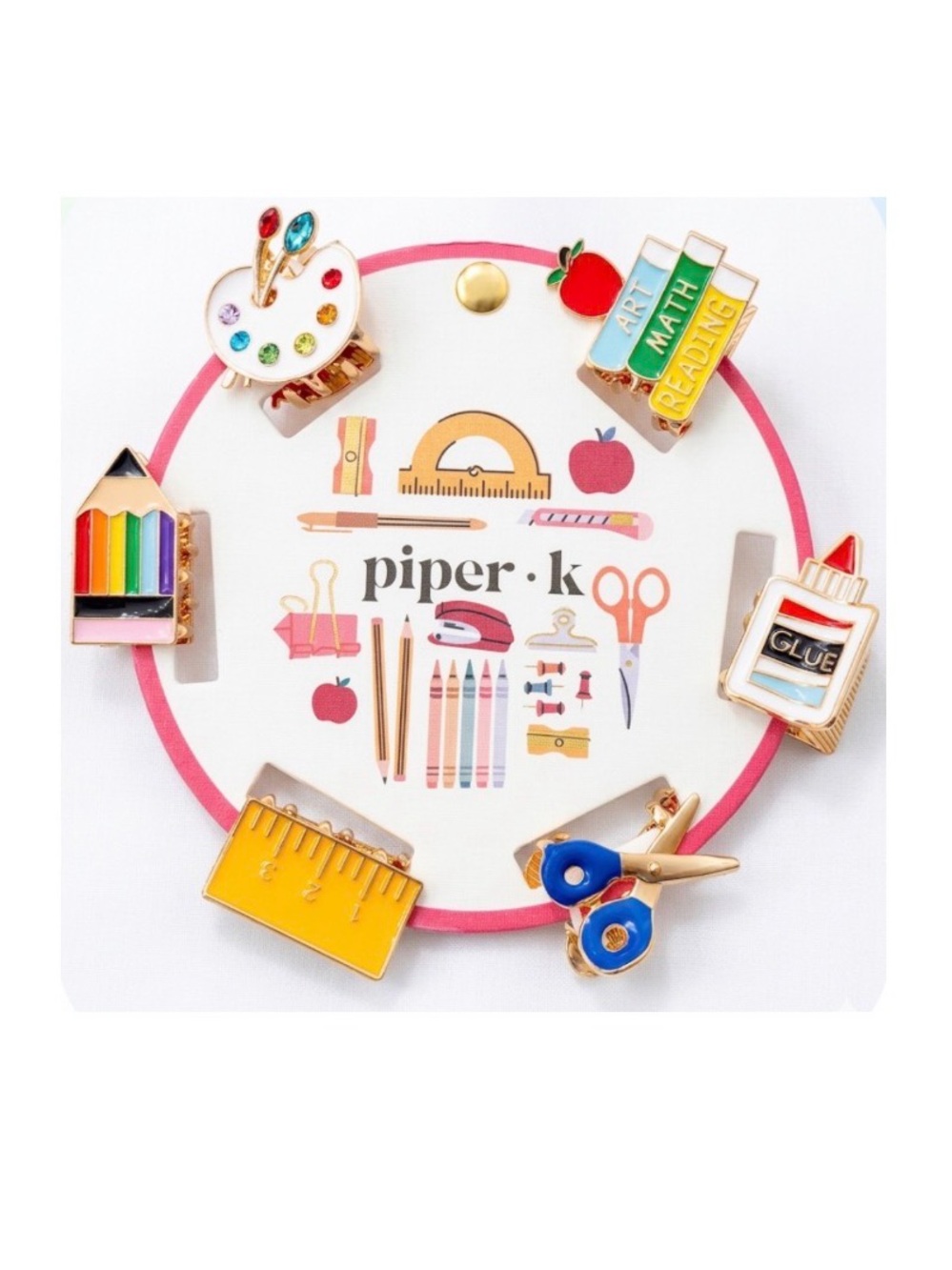 NWT ⚜️🍎⚜️ Piper K School Themed Hair Clips Teacher Student